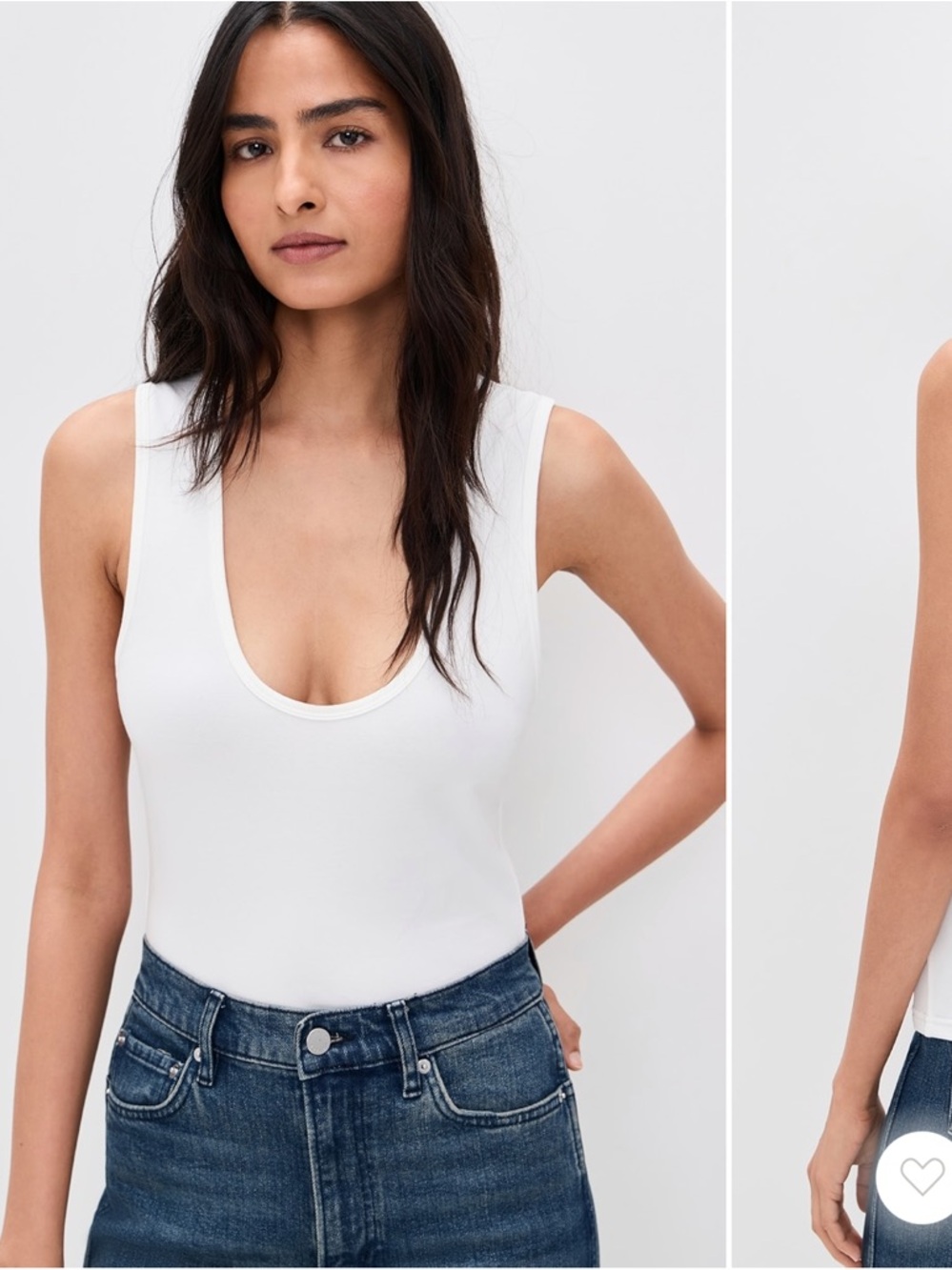 Women's White Scoop Neck Tank Top